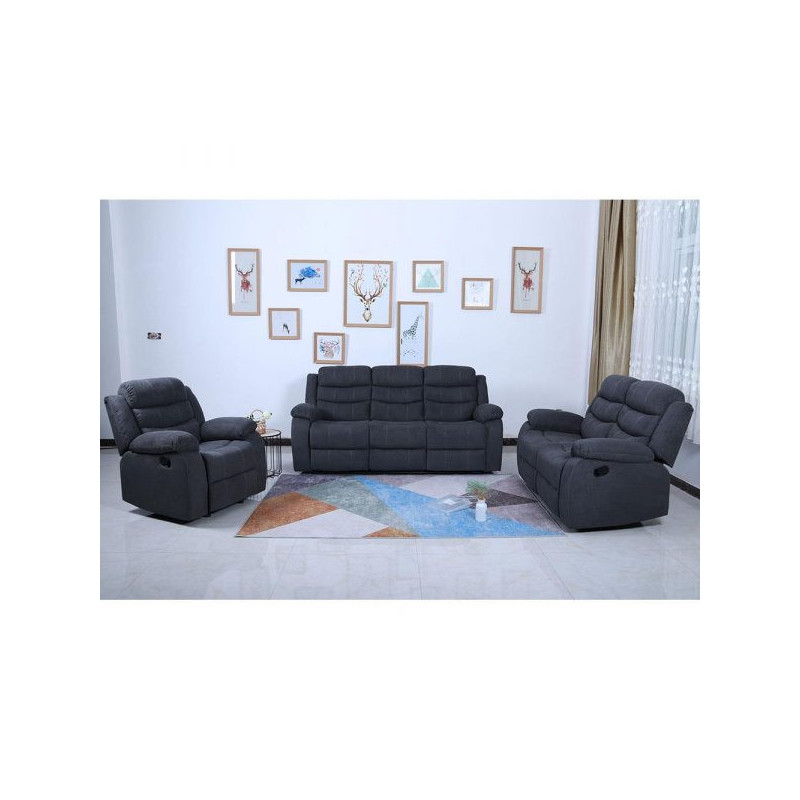 FX Cambridge 321 Recliner Sofa Lounge Suite FABRIC – GREY