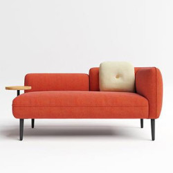 FX Howard 2 Seat Sofa Left/Right Hand Table- Fabric Red